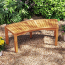 Curved Acacia Wood Garden Bench for 2 Person by DirectDeals