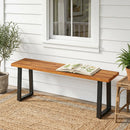 47.5" Acacia Wood Patio Bench with Metal Legs by DirectDeals