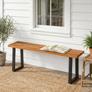 47.5" Acacia Wood Patio Bench with Metal Legs by LJGDeals
