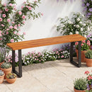 47.5" Acacia Wood Patio Bench with Metal Legs by DirectDeals