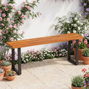 47.5" Acacia Wood Patio Bench with Metal Legs by LJGDeals