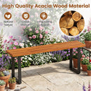 47.5" Acacia Wood Patio Bench with Metal Legs by LJGDeals