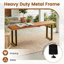 47.5" Acacia Wood Patio Bench with Metal Legs by LJGDeals