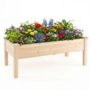 Set of 2 Wooden Raised Garden Bed with Legs Natural Fir Wood Elevated Planter Box by LJGDeals