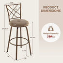 2 Pieces Swivel Pluch Fabrice Cushioned Bar Stool Set-Brown by DirectDeals