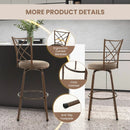 2 Pieces Swivel Pluch Fabrice Cushioned Bar Stool Set-Brown by DirectDeals