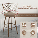 2 Pieces Swivel Pluch Fabrice Cushioned Bar Stool Set-Brown by DirectDeals