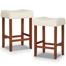 Set of 2 24 Inch Bar Stool with Curved Seat Cushions-Beige by DirectDeals