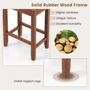 2 Pieces 25 Inch Upholstered Bar Stool Set with Solid Rubber Wood Frame and Footrest by LJGDeals