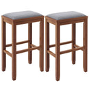 2 Pieces 31 Inch Upholstered Bar Stool Set with Solid Rubber Wood Frame and Footres by LJGDeals