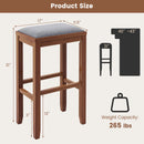 2 Pieces 31 Inch Upholstered Bar Stool Set with Solid Rubber Wood Frame and Footres by LJGDeals
