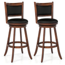 Set of 2 29 Inch Swivel Bar Height Stool Wood Dining Chair Barstool-Black by DirectDeals