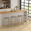 2 Pieces 31 Inch Upholstered Bar Stool Set with Solid Rubber Wood Frame and Footres by LJGDeals