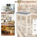 2 Pieces 31 Inch Upholstered Bar Stool Set with Solid Rubber Wood Frame and Footres by LJGDeals