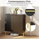 Set of 2 2-Door Buffet Cabinet Sideboard with Metal Legs by DirectDeals