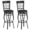 2 Pieces 30 Inch 360 Degree Swivel Bar Stools with Leather Padded Seat-Brown by DirectDeals
