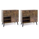 31" Buffet Cabinet Set of 2 with Drawers and Shelves by LJGDeals