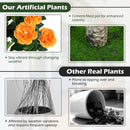 Artificial Camellia Tree 39.5" with Cement Pot - Set of 2 by DirectDeals