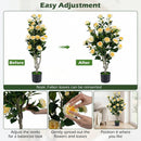 Artificial Camellia Tree 39.5" with Cement Pot - Set of 2 by DirectDeals