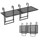 48" Balcony Railing Table Set with Adjustable Height - Black by LJGDeals