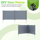 Set of 2 48 x 38 Inch Air Conditioner Fence 2 Panels with Metal Ground Stakes-Gray by LJGDeals