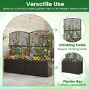 Set of 2 49 Inch Raised Garden Bed with Trellis and Wicker Planter Box by LJGDeals