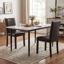 Set of 2/4 Dining Chairs Faux Leather Upholstered Parsons Kitchen Chairs by LJGDeals
