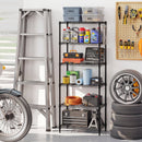 Set of 2 4-Tier Metal Storage Shelving Unit with V-Shaped Wire Rack and 1000 LBS Capacity-Black