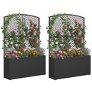 Set of 2 58 Inch Raised Garden Bed with Trellis and Wicker Planter Box by LJGDeals