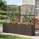Set of 2 58 Inch Raised Garden Bed with Trellis and Wicker Planter Box by LJGDeals