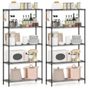 Set of 2 5-Tier Metal Storage Shelving Unit with V-Shaped Wire Rack and 1250 LBS Capacity-Black
