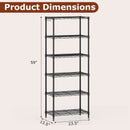 Set of 2 6-Tier Metal Storage Shelving Unit with V-Shaped Wire Rack and 900 LBS Capacity-Black