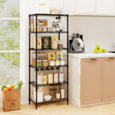 Set of 2 6-Tier Metal Storage Shelving Unit with V-Shaped Wire Rack and 900 LBS Capacity-Black
