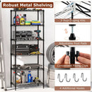 Set of 2 6-Tier Metal Storage Shelving Unit with V-Shaped Wire Rack and 900 LBS Capacity-Black by LJGDeals
