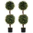 Set of 2 Artificial Double Topiary Ball Trees by DirectDeals