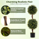 Set of 2 Artificial Double Topiary Ball Trees by DirectDeals