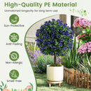 22 Inch Set of 2 Artificial Purple Rose Topiary Ball Trees with Cement-Filled Pot-Purple by LJGDeals
