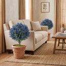 Set of 2 Artificial Lavender Topiary Ball Trees with Ground Spikes by LJGDeals