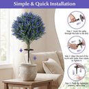 Set of 2 Artificial Lavender Topiary Ball Trees with Ground Spikes by LJGDeals
