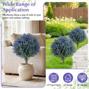 Set of 2 Artificial Lavender Topiary Ball Trees with Ground Spikes by LJGDeals