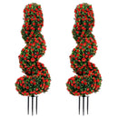 Artificial Spiral Topiary Trees 36" with Ground Spikes Set of 2 by DirectDeals