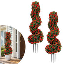 Artificial Spiral Topiary Trees 36" with Ground Spikes Set of 2 by LJGDeals