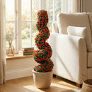 Artificial Spiral Topiary Trees 36" with Ground Spikes Set of 2 by LJGDeals
