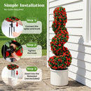 Artificial Spiral Topiary Trees 36" with Ground Spikes Set of 2 by LJGDeals