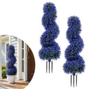 Artificial Spiral Topiary Trees 36" with Ground Spikes Set of 2 by LJGDeals