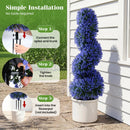 Artificial Spiral Topiary Trees 36" with Ground Spikes Set of 2 by LJGDeals