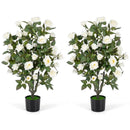 Artificial Rose Tree with Blooming Flowers - Set of 2 by DirectDeals