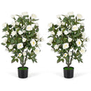 Artificial Rose Tree with Blooming Flowers - Set of 2 by LJGDeals