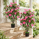 Artificial Rose Tree with Blooming Flowers - Set of 2 by LJGDeals