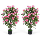Artificial Rose Tree with Blooming Flowers - Set of 2 by LJGDeals